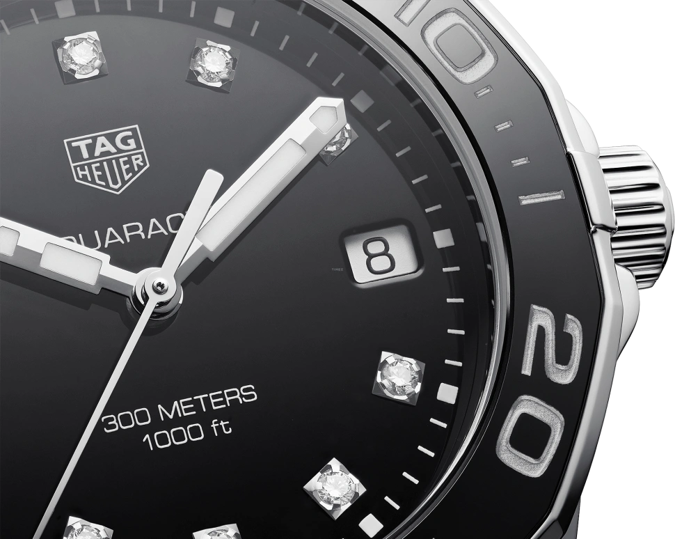 TAG Heuer,Aquaracer 35mm,35mm,Ceramic,Stainless Steel,Black,Quartz,Day,Sapphire,WAY131C,WAY131C.BA0913