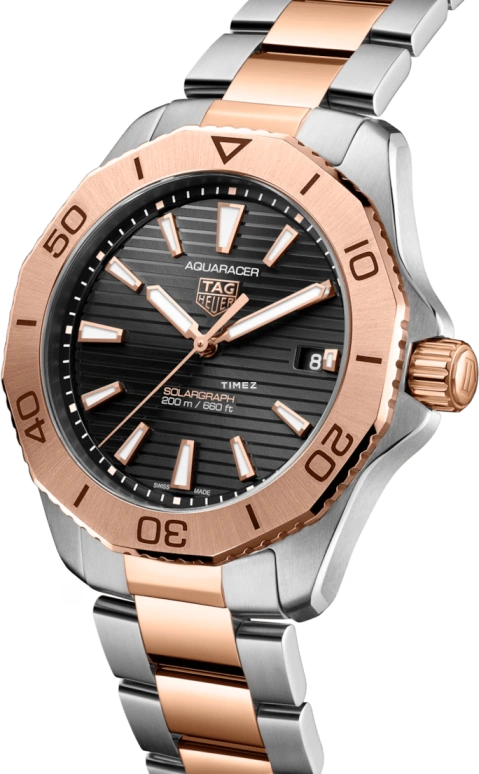 TAG Heuer,Aquaracer 40mm,40mm,Stainless Steel,Chocolate,Quartz,Day,In-house Caliber,WBP1121,WBP1121.BB0003