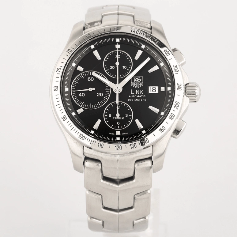 TAG Heuer,Link 42mm,42mm,Stainless Steel,Black,Automatic,Chronograph,Day,CJF211D,CJF211D.BA0594