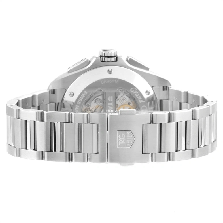 TAG Heuer,Carrera 43mm,43mm,Stainless Steel,Black,Automatic,Chronograph,Day,CAV5115,CAV5115.BA0902