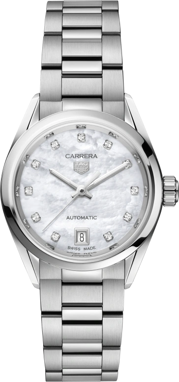 TAG Heuer,Carrera 29mm,29mm,Stainless Steel,White,Automatic,Date,40hours,WBN2412,WBN2412.BA0621