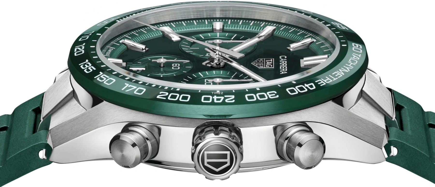 TAG Heuer,Carrera 44mm,44mm,Stainless Steel,Ceramic,Green,Automatic,Chronograph,Day,CBN2A1N,CBN2A1N.FT6238