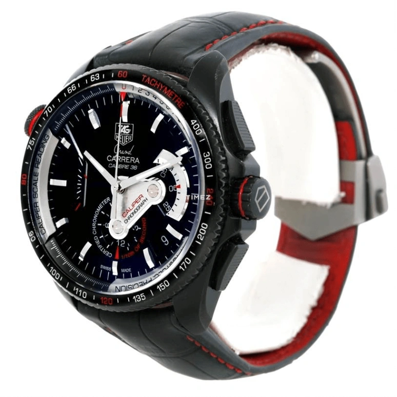 TAG Heuer,Carrera 43mm,43mm,Titanium,Black,Automatic,Chronograph,Day,CAV5185,CAV5185.FC6237