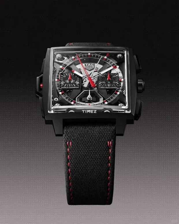 TAG Heuer,Monaco 39mm,39mm,Titanium,Black,Grey,Automatic,Chronograph,Rattrapante,Max Verstappen Limited Edition