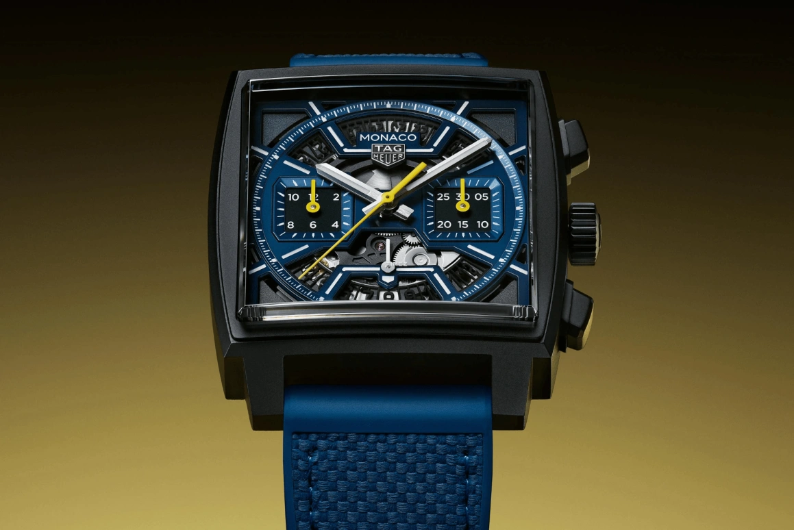 TAG Heuer,Monaco 39mm,39mm,Diamond-Like Carbon,Titanium,Black,Blue,Automatic,Chronograph,Day,Haoran Liu,turbo,CBL2188,CBL2188.FT6261