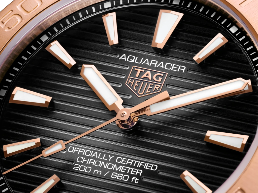 TAG Heuer,Aquaracer 40mm,40mm,Rose Gold,Black,Automatic,Day,Sapphire,Crystal Glass,WBP5150,WBP5150.FT6199