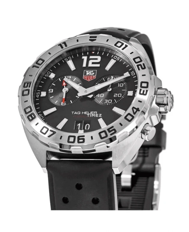 TAG Heuer,Formula 1 41mm,41mm,Stainless Steel,Black,Quartz,Chronograph,Big Date,Alarm,WAZ111A,WAZ111A.FT8023
