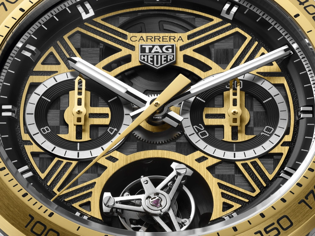 TAG Heuer,Carrera 44mm,44mm,Titanium,Yellow Gold,Black,Gold,Automatic,Chronograph,Day,Tourbillon,CBU5051,CBU5051.FT6272