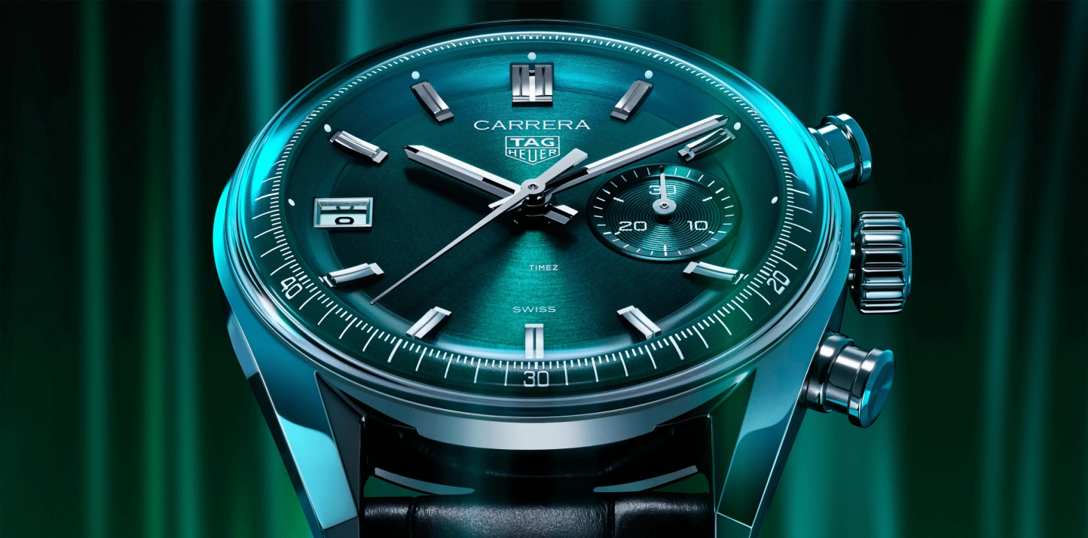 TAG Heuer,Carrera 39mm,39mm,Stainless Steel,Green,Automatic,Chronograph,Day,CBS2211,CBS2211.FC6545