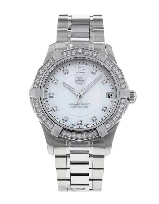 TAG Heuer,Aquaracer 32mm,32mm,Stainless Steel,Silver White,Quartz,Chronograph,Date,WAF1313,WAF1313.BA0819