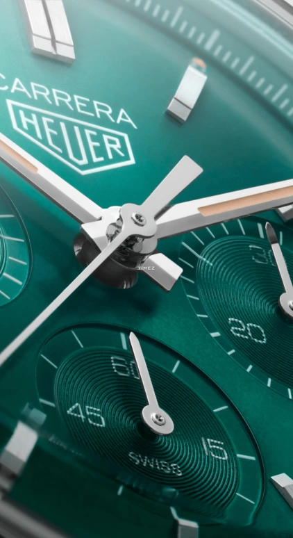 TAG Heuer,Carrera 39mm,39mm,Stainless Steel,Green,Automatic,Chronograph,80hours,Chris Evans,CBK221F,CBK221F.FC6479