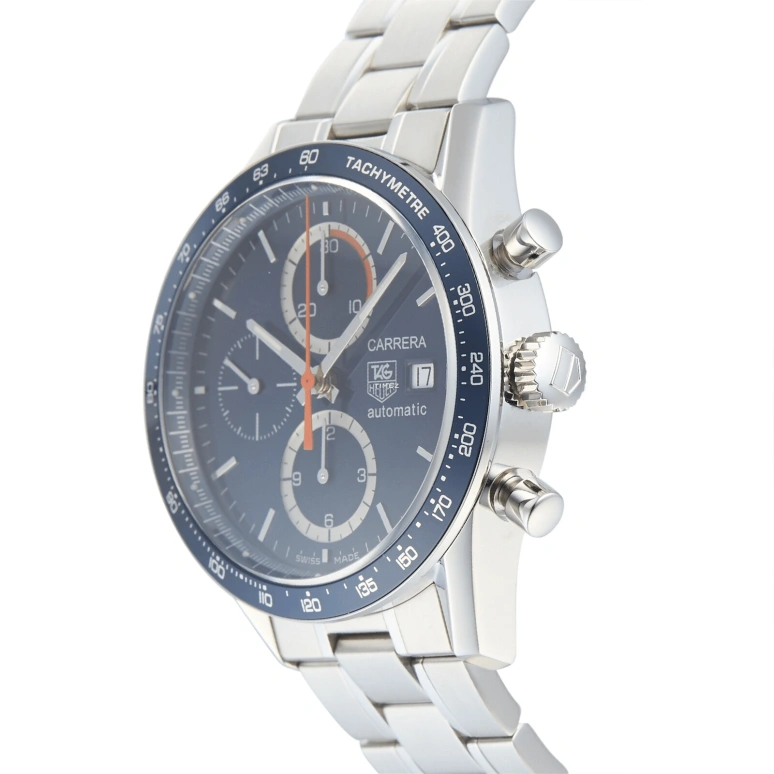 TAG Heuer,Carrera 41mm,41mm,Stainless Steel,Blue,Automatic,Chronograph,Day,CV2015,CV2015.BA0794