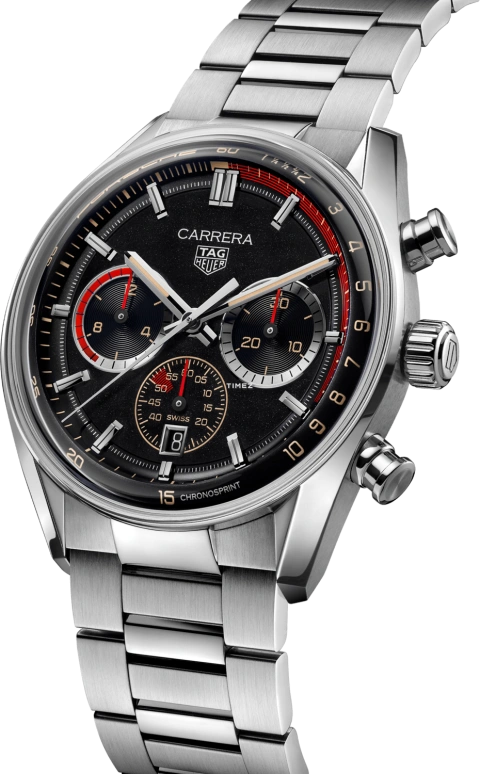 TAG Heuer,Carrera 42mm,42mm,Stainless Steel,Black,Automatic,Chronograph,Day,CBS2015,CBS2015.EB0381