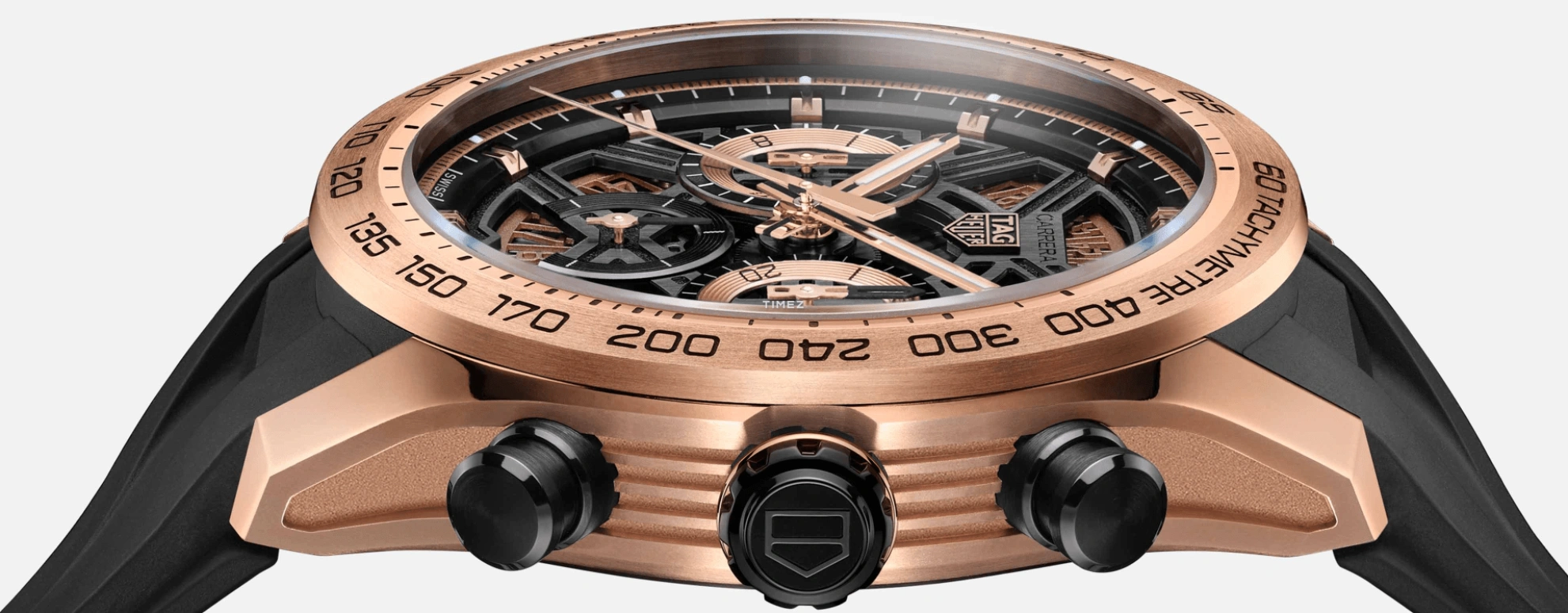 TAG Heuer,Carrera 44mm,44mm,Rose Gold,Titanium,Black,Rose Gold,Automatic,Chronograph,Day,CBU2051,CBU2051.FT6273