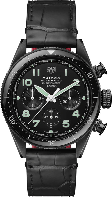 TAG Heuer,Autavia 42mm,42mm,Ceramic,Stainless Steel,Black,Automatic,Chronograph,Date,Column Wheel,CBE511C,CBE511C.FC8280