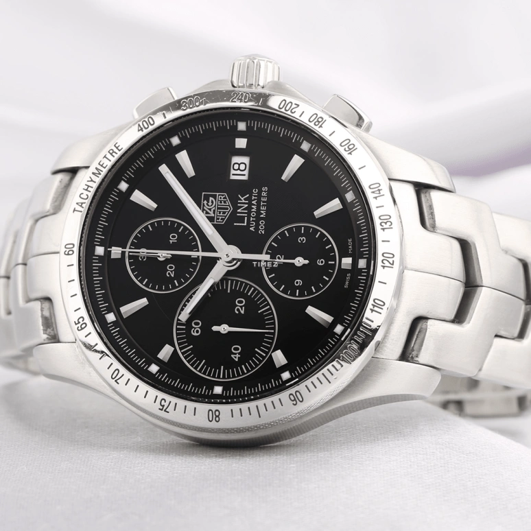 TAG Heuer,Link 42mm,42mm,Stainless Steel,Black,Automatic,Chronograph,Day,CJF211D,CJF211D.BA0594