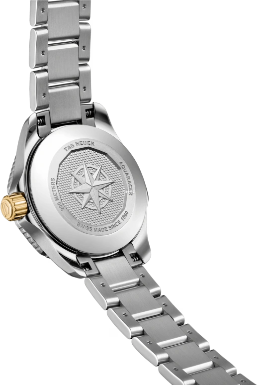TAG Heuer,Aquaracer 30mm,30mm,Stainless Steel,Yellow Gold,Blue,Automatic,Day,40hours,WBP2450,WBP2450.BA0622