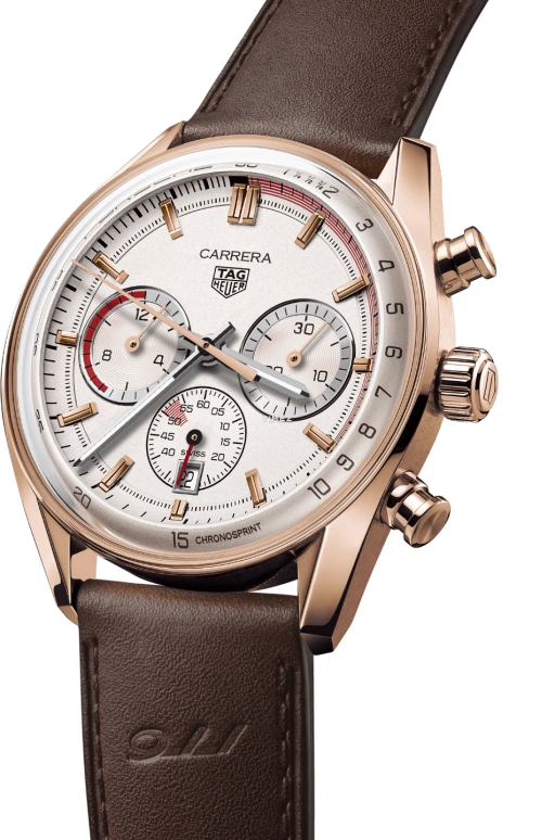 TAG Heuer,Carrera 42mm,42mm,Rose Gold,Silver White,Automatic,Chronograph,Day,CBS2040,CBS2040.FC8318
