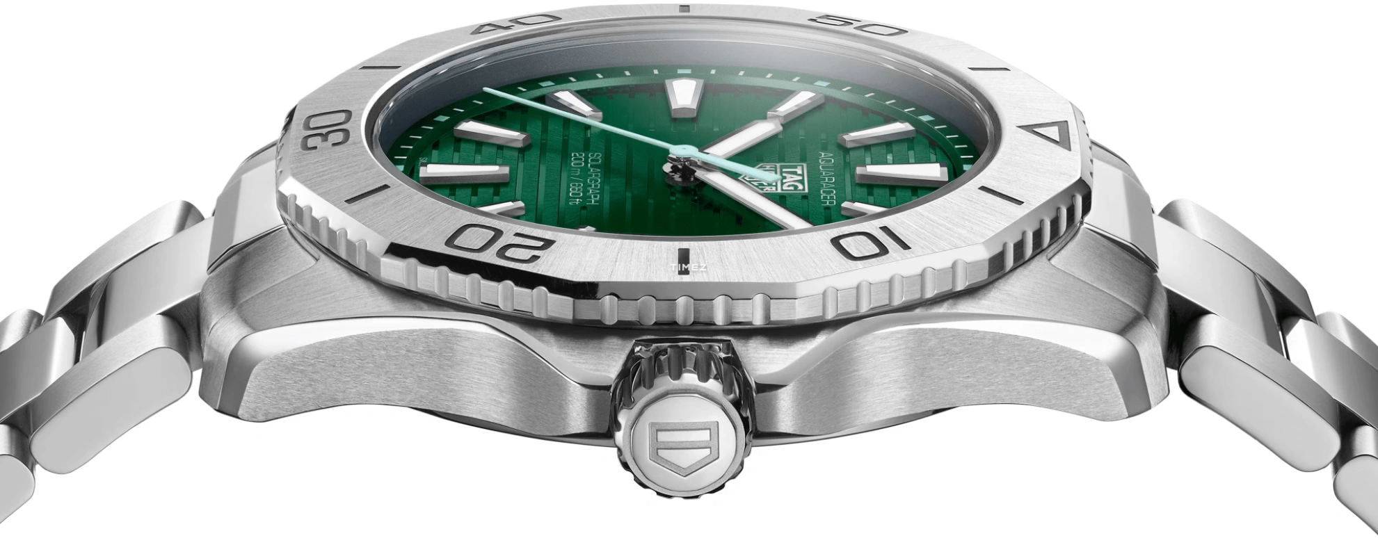 TAG Heuer,Aquaracer 40mm,40mm,Stainless Steel,Green,Quartz,Day,In-house Caliber,WBP1115,WBP1115.BA0000