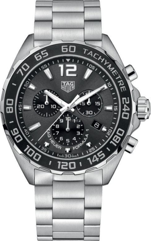 TAG Heuer,Formula 1 43mm,43mm,Ceramic,Stainless Steel,Grey,Quartz,Chronograph,Date,CAZ1011,CAZ1011.BA0842