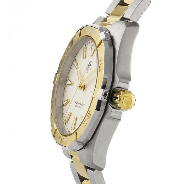 TAG Heuer,Aquaracer 40.50mm,40.50mm,Stainless Steel,Yellow Gold,Grey,Quartz,Day,Sapphire,WAY1120,WAY1120.BB0930