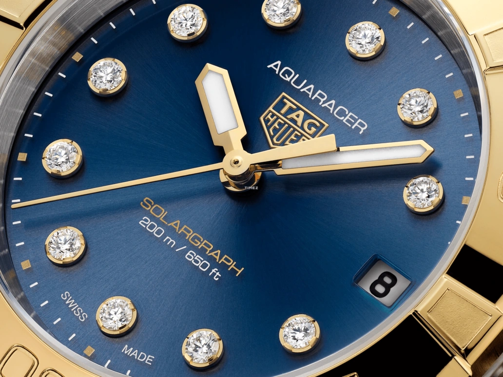 TAG Heuer,Aquaracer 34mm,34mm,Stainless Steel,Blue,Quartz,Day,Solar Charging,WBP1323,WBP1323.BB0004