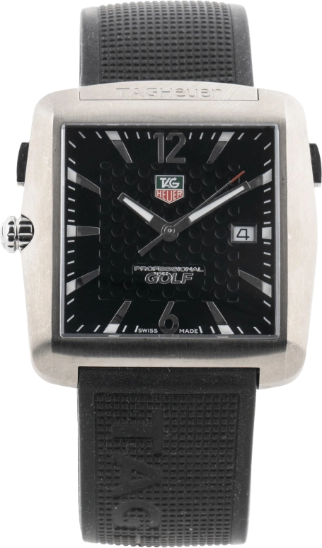 TAG Heuer,Golf 37.50mm,37.50mm,Titanium,Stainless Steel,Black,Quartz,Day,Sapphire,Crystal Glass,WAE1116,WAE1116.FT6004