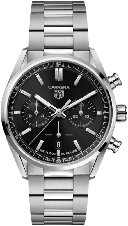 TAG Heuer,Carrera 42mm,42mm,Stainless Steel,Black,Automatic,Chronograph,Date,Column Wheel,CBN2010,CBN2010.BA0642