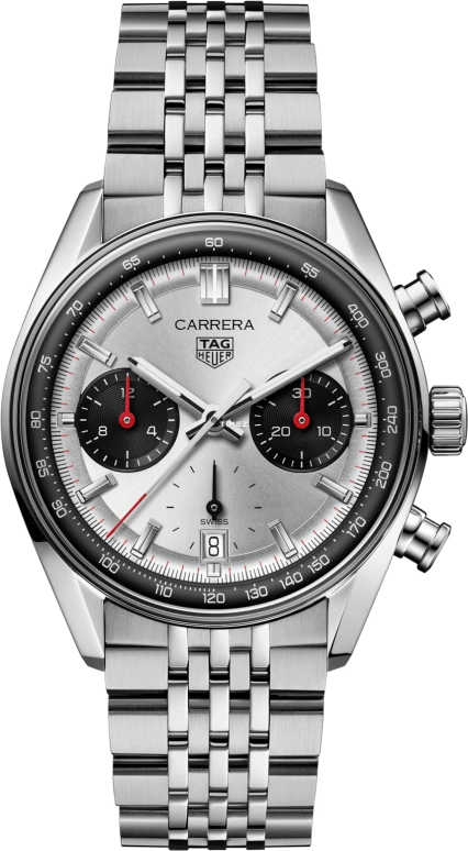 TAG Heuer,Carrera 39mm,39mm,Stainless Steel,Silver,Black,Automatic,Chronograph,Day,CBS2216,CBS2216.BA0048