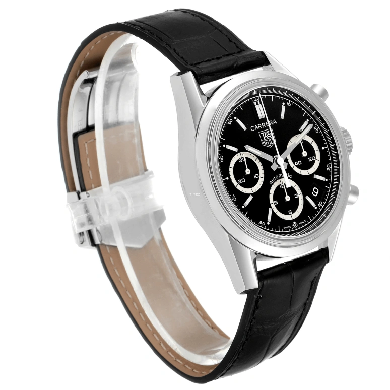 TAG Heuer,Carrera 39mm,39mm,Stainless Steel,Black,Automatic,Chronograph,Day,CV2113,CV2113.FC6180
