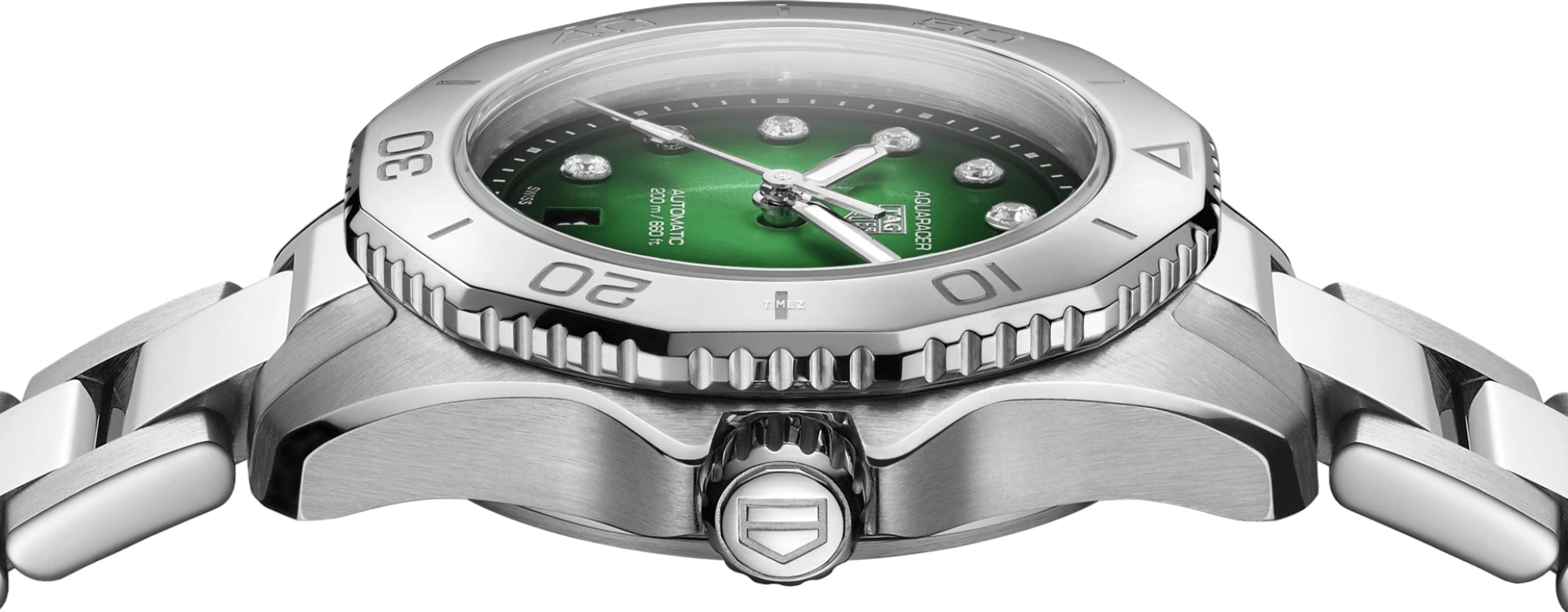 TAG Heuer,Aquaracer 30mm,30mm,Stainless Steel,Green,Automatic,Day,40hours,WBP2415,WBP2415.BA0622