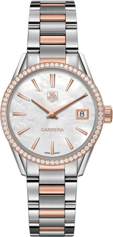 TAG Heuer,Carrera 32mm,32mm,Stainless Steel,White,Quartz,Day,Sapphire,WAR1353,WAR1353.BD0779