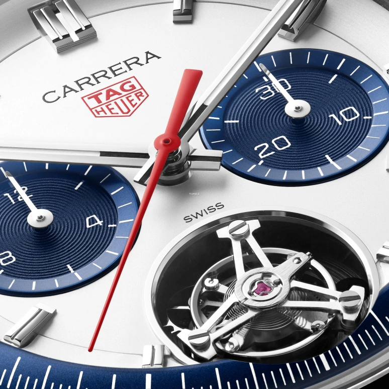 TAG Heuer,Carrera 42mm,42mm,Stainless Steel,Blue,White,Automatic,Chronograph,Tourbillon,CBS5013,CBS5013.EB0375