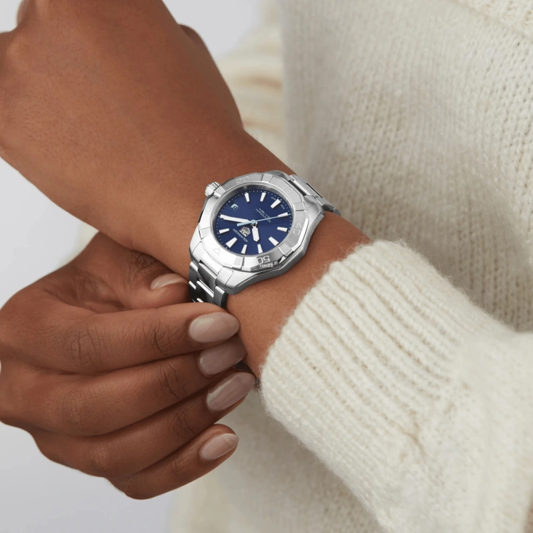 TAG Heuer,Aquaracer 34mm,34mm,Stainless Steel,Blue,Quartz,Day,In-house Caliber,WBP1311,WBP1311.BA0005