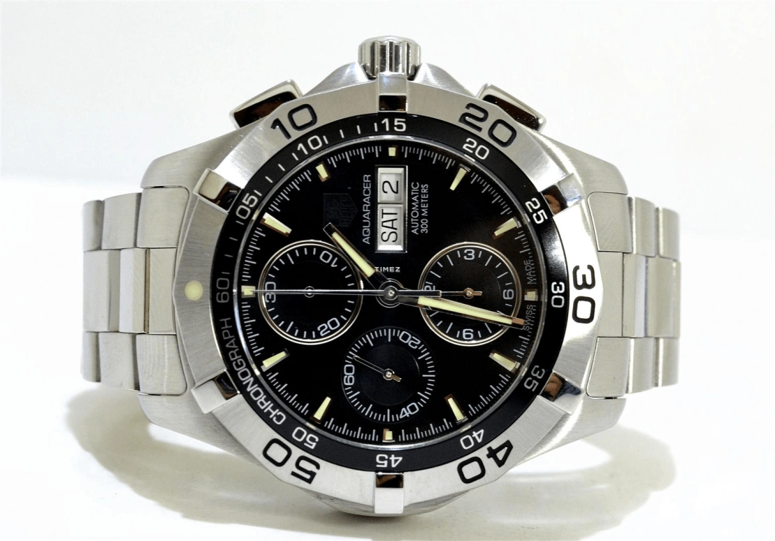 TAG Heuer,Aquaracer 43mm,43mm,Stainless Steel,Black,Automatic,Chronograph,Date,Day,CAF2010,CAF2010.BA0821