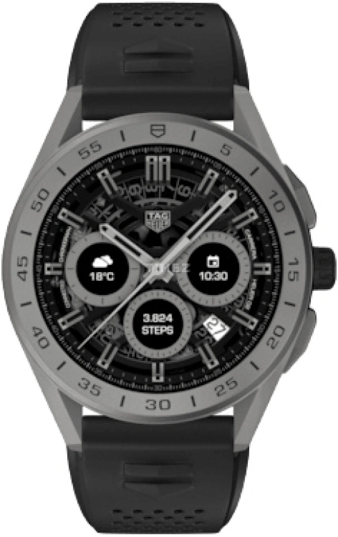 TAG Heuer,Connected Watch 45mm,45mm,Titanium,Ceramic,Multi-Color,Processor,Chronograph,Day,SBG8A81,SBG8A81.BT6222