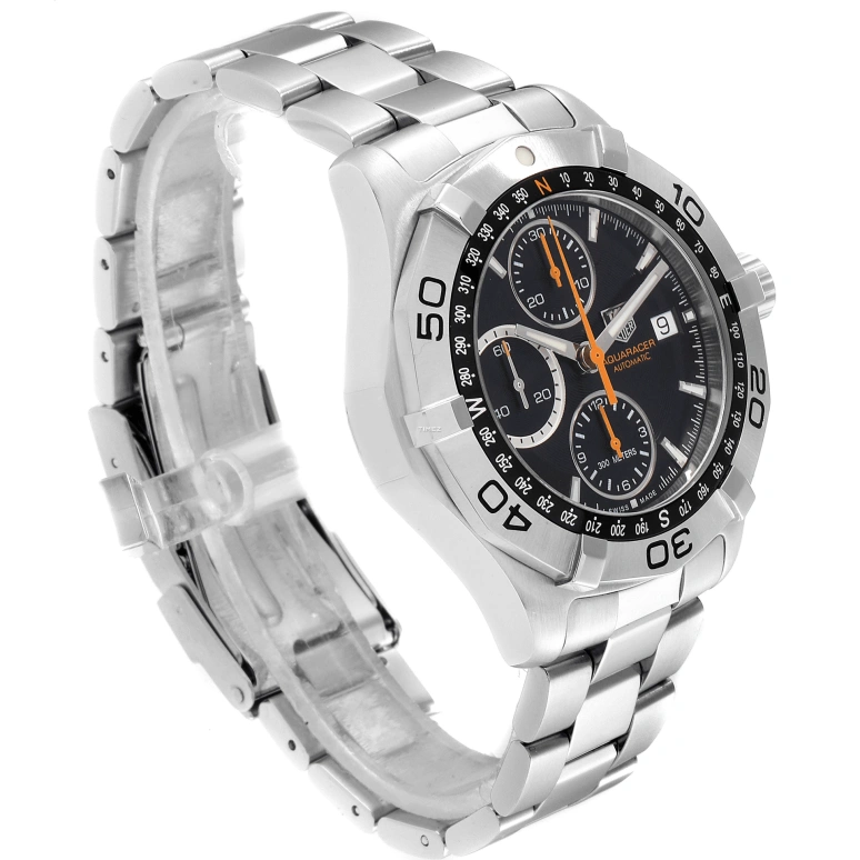 TAG Heuer,Aquaracer 40mm,40mm,Stainless Steel,Black,Automatic,Chronograph,Day,CAF2113,CAF2113.BA0809