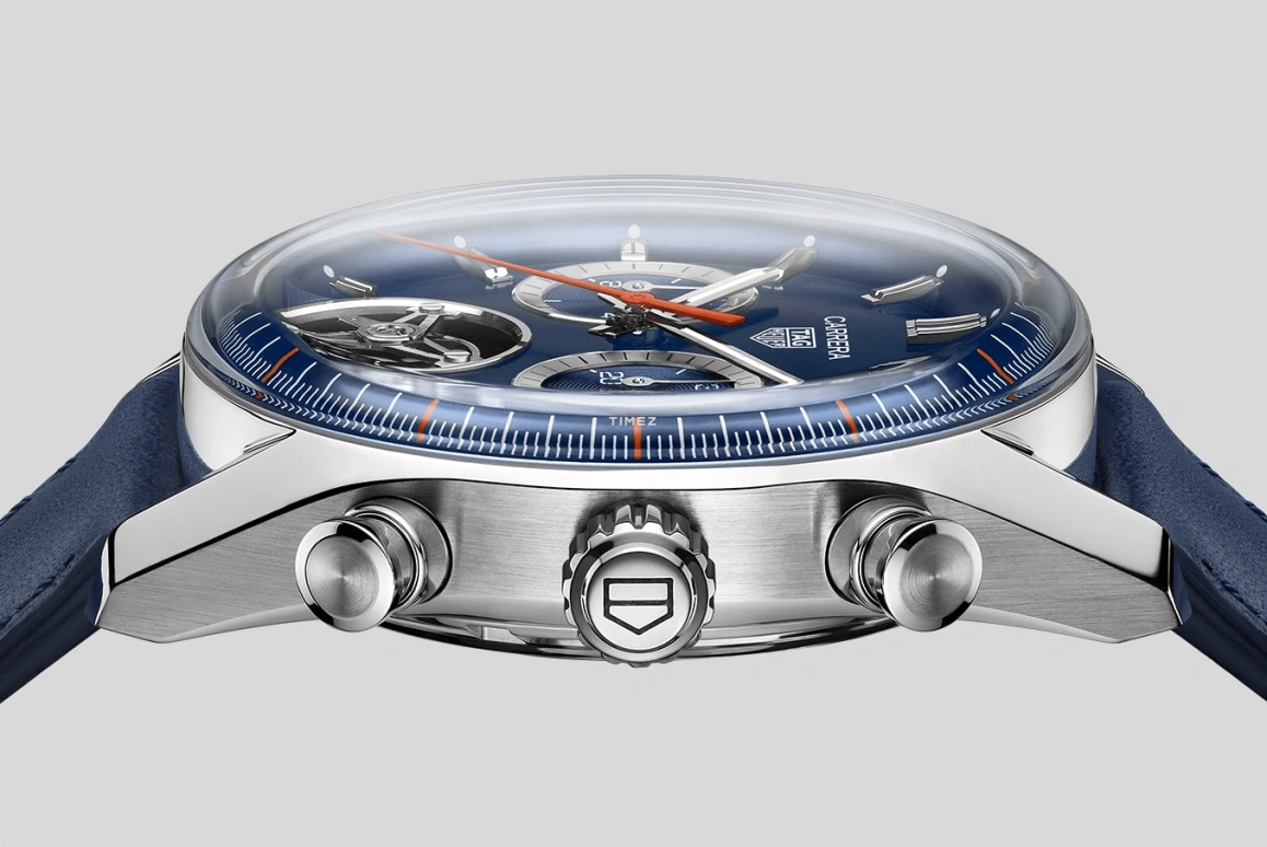 TAG Heuer,Carrera 42mm,42mm,Stainless Steel,Blue,Automatic,Chronograph,Day,Tourbillon,CBS5010,CBS5010.FC6543