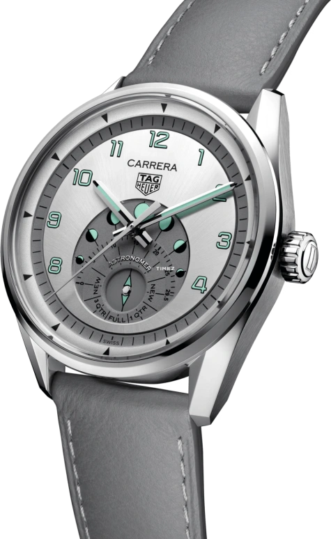 TAG Heuer,Carrera 39mm,39mm,Stainless Steel,Dual,Silver,Grey,Automatic,Moonphase,50hours,WBX2112,WBX2112.FC6615