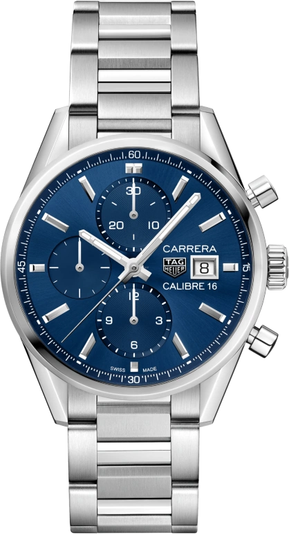 TAG Heuer,Carrera 41mm,41mm,Stainless Steel,Blue,Automatic,Chronograph,Date,CBK2112,CBK2112.BA0715