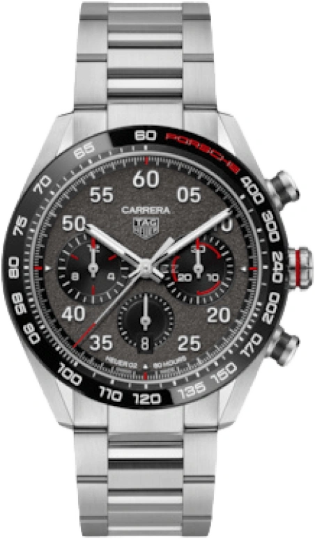 TAG Heuer,Carrera 44mm,44mm,Ceramic,Stainless Steel,Grey,Automatic,Chronograph,Date,Column Wheel,CBN2A1F,CBN2A1F.BA0643