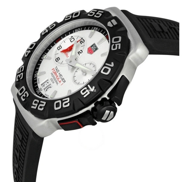 TAG Heuer,Formula 1 41mm,41mm,Stainless Steel,White,Quartz,Chronograph,Big Date,Alarm,WAH111B,WAH111B.BT0714