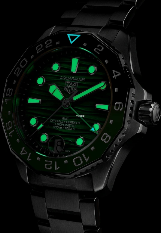 TAG Heuer,Aquaracer 42mm,42mm,Stainless Steel,Green,Automatic,Day,Dule Time,WBP5115,WBP5115.BA0013