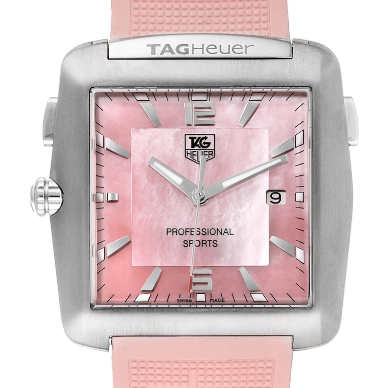 TAG Heuer,Golf 37.50mm,37.50mm,Stainless Steel,Titanium,Pink,Quartz,Day,26280hours,WAE1114,WAE1114.FT6011