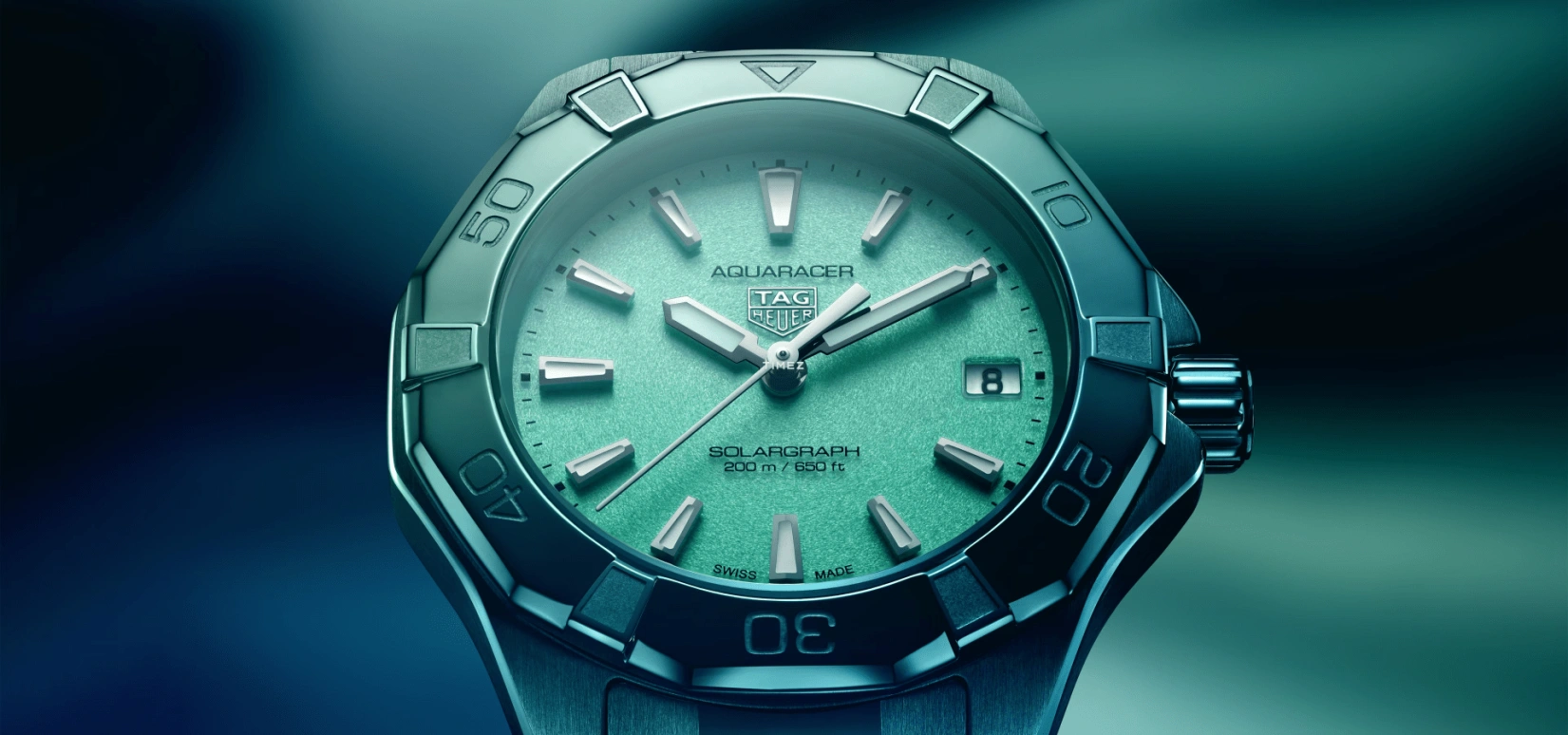 TAG Heuer,Aquaracer 34mm,34mm,Stainless Steel,Green,Quartz,Day,In-house Caliber,WBP1315,WBP1315.BA0005