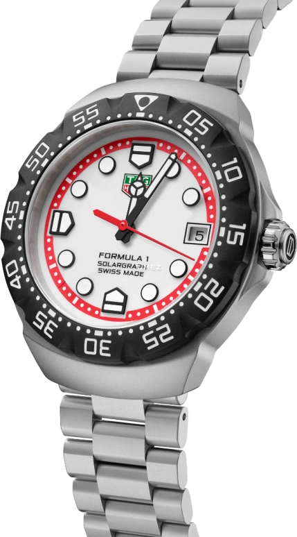 TAG Heuer,Formula 1 38mm,38mm,Stainless Steel,White,Quartz,Day,Solar Charging,WBY1111,WBY1111.BA0042