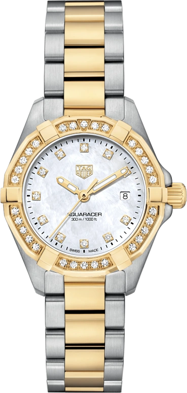 TAG Heuer,Aquaracer 27mm,27mm,Stainless Steel,White,Sapphire,Setting,Diamonds,VS,Mother of Pearl,WBD1423,WBD1423.BB0321
