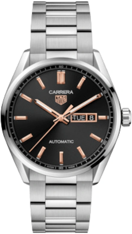 TAG Heuer,Carrera 39mm,39mm,Stainless Steel,Black,Automatic,Date,Day,WBN2013,WBN2013.BA0640