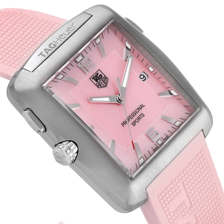 TAG Heuer,Golf 37.50mm,37.50mm,Stainless Steel,Titanium,Pink,Quartz,Day,26280hours,WAE1114,WAE1114.FT6011