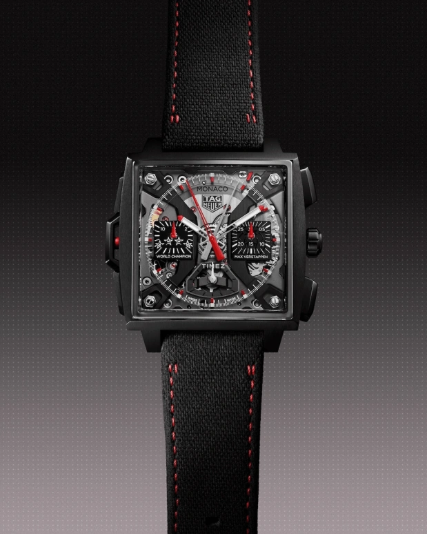 TAG Heuer,Monaco 39mm,39mm,Titanium,Black,Grey,Automatic,Chronograph,Rattrapante,Max Verstappen Limited Edition